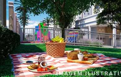 Imagem: O apartamento possui 2 Dormitórios, 1 Banheiro, 1 Vaga na garagem