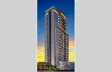 Imagem: O apartamento possui 1 Dormitório, 1 Banheiro, 1 Vaga na garagem