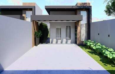 Imagem: A casa possui 2 Dormitórios, 1 Banheiro, 2 Vagas na garagem