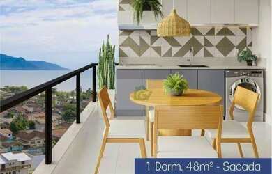 Imagem: O apartamento possui 1 Dormitório, 1 Banheiro, 1 Vaga na garagem