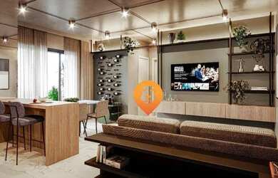 Imagem: O studio possui 1 Dormitório, 2 Banheiros e 41m² de Área