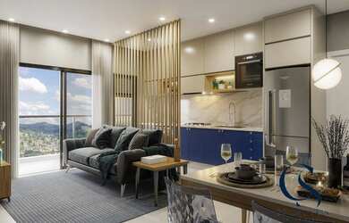 Imagem: O apartamento possui 2 Dormitórios, 1 Banheiro, 1 Vaga na garagem