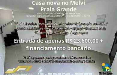 Imagem 1: Sobrado a venda 2 2 suítes lavabo sala ampla churrasqueira 1 vaga Melvi - Praia Grande - S