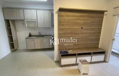 Imagem: O apartamento possui 1 Dormitório, 2 Banheiros, 1 Vaga na garagem