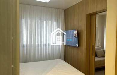 Imagem: O apartamento possui 1 Dormitório, 1 Banheiro, 1 Vaga na garagem