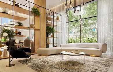 Imagem: O apartamento possui 2 Dormitórios, 1 Banheiro, 1 Vaga na garagem