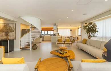 Imagem: O apartamento na cobertura possui 4 Dormitórios, 5 Banheiros