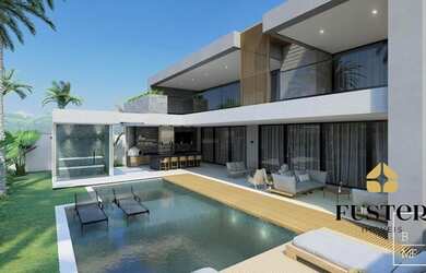 Imagem: A casa em condomínio possui 5 Dormitórios, 5 Banheiros, 2