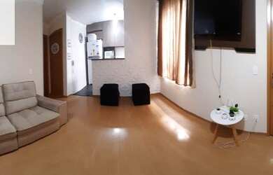 Imagem: O apartamento possui 2 Dormitórios, 1 Banheiro, 1 Vaga na garagem