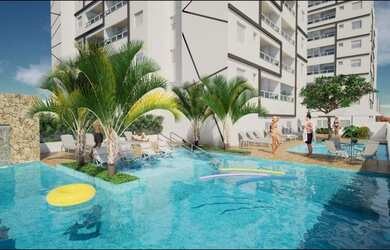 Imagem: O apartamento possui 2 Dormitórios, 1 Banheiro, 1 Vaga na garagem