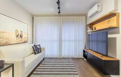 Imagem: O apartamento possui 1 Dormitório, 1 Banheiro, 1 Vaga na garagem