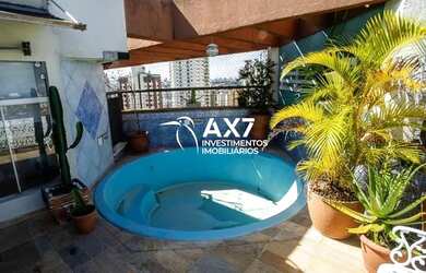 Imagem: O apartamento na cobertura possui 4 Dormitórios, 3 Banheiros