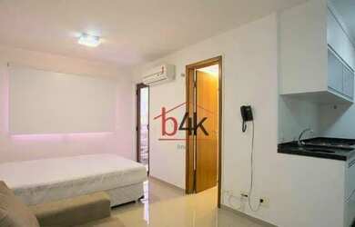 Imagem: O apartamento possui 1 Dormitório, 1 Banheiro, 1 Vaga na garagem