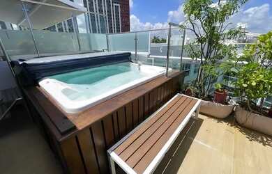 Imagem: O apartamento na cobertura possui 2 Dormitórios, 1 Banheiro