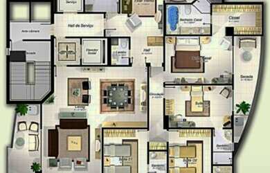 Imagem: O apartamento possui 4 Dormitórios, 5 Banheiros, 3 Vagas na