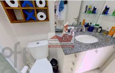 Imagem: O apartamento possui 1 Dormitório, 1 Banheiro, 1 Vaga na garagem