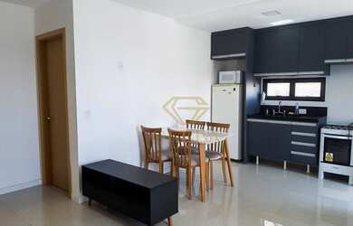 Imagem: O apartamento possui 1 Dormitório, 1 Banheiro, 1 Vaga na garagem