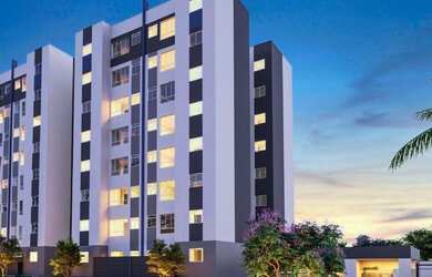 Imagem: O apartamento possui 2 Dormitórios, 1 Banheiro, 1 Vaga na garagem