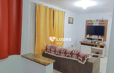 Imagem: O apartamento possui 1 Dormitório, 1 Banheiro, 1 Vaga na garagem