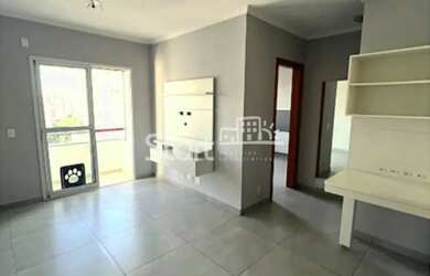 Imagem: O apartamento possui 1 Dormitório, 2 Banheiros, 1 Vaga na garagem