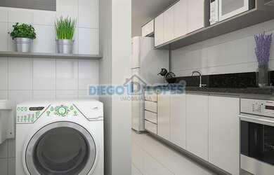 Imagem: O apartamento possui 2 Dormitórios, 1 Banheiro, 1 Vaga na garagem