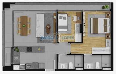 Imagem 12: Duplex em Curitiba. 109m² de Área, 2 Vagas na garageme2 Dormitórios