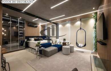 Imagem: O apartamento possui 1 Dormitório, 1 Banheiro, 1 Vaga na garagem