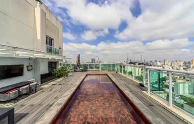 Imagem: O apartamento na cobertura possui 4 Dormitórios, 4 Banheiros