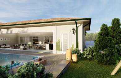 Imagem: A casa em condomínio possui 4 Dormitórios, 5 Banheiros, 5