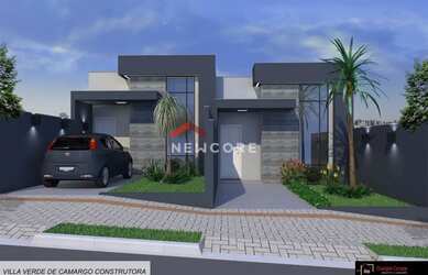 Imagem: A casa possui 3 Dormitórios, 2 Banheiros, 2 Vagas na garagem