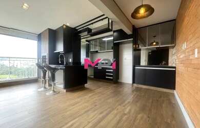 Imagem: O apartamento possui 1 Dormitório, 2 Banheiros, 1 Vaga na garagem