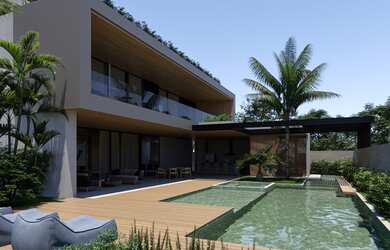 Imagem: A casa em condomínio possui 5 Dormitórios, 5 Banheiros e 1230m²