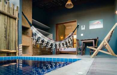 Imagem 2: Chalés do Patacho. Piscina, Churrasqueira, Acomodam 3 pessoase1 Dormitório