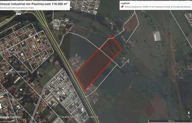 Imagem: O terreno possui 116.000m² de Área e está localizado em