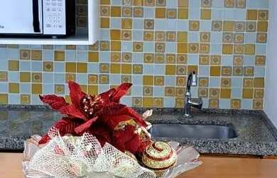 Imagem: O apartamento possui 1 Dormitório, 1 Banheiro, 1 Vaga na garagem