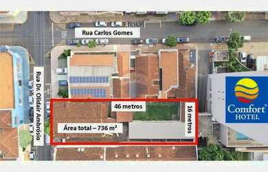 Imagem: O terreno possui 736m² de Área e está localizado em Centro