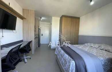 Imagem: O studio possui 1 Dormitório, 1 Banheiro, 25m² de Área e