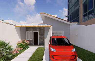 Imagem: A casa possui 2 Dormitórios, 2 Banheiros, 2 Vagas na garagem