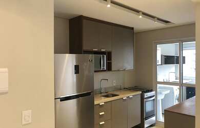 Imagem: O apartamento possui 1 Dormitório, 2 Banheiros, 2 Vagas na