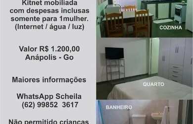 Imagem: A kitnet possui 1 Dormitório, 1 Vaga na garagem e Imóvel mobiliado