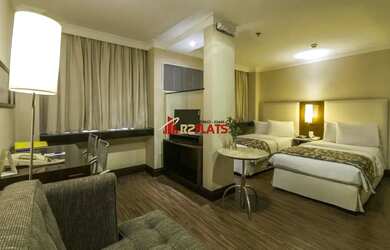 Imagem: O studio possui 1 Dormitório, 1 Banheiro, 1 Vaga na garagem