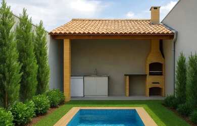 Imagem: A casa possui 3 Dormitórios, 2 Banheiros, 2 Vagas na garagem