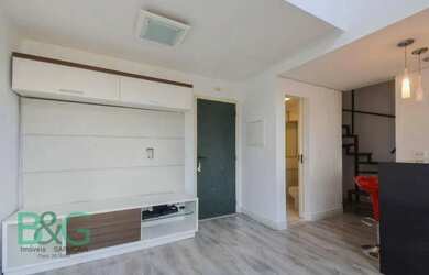 Imagem: O apartamento possui 1 Dormitório, 2 Banheiros, 1 Vaga na garagem