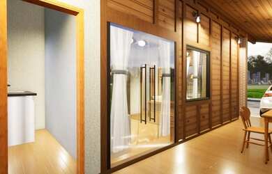 Imagem: A casa em condomínio possui 3 Dormitórios, 2 Banheiros, 2