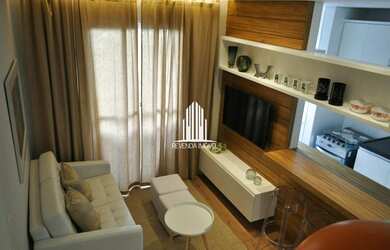 Imagem: O apartamento possui 1 Dormitório, 1 Banheiro, 1 Vaga na garagem