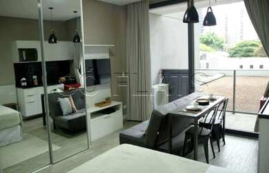 Imagem: O studio possui 1 Dormitório, 1 Banheiro, 1 Vaga na garagem