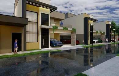 Imagem: Sobrado à venda com 4 suítes, piscina em condomínio fechado