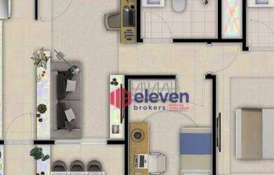 Imagem 3: Apartamento com 2 dormitórios à venda, 72 m² - Encruzilhada - Santos/SP