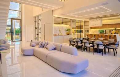 Imagem: A casa em condomínio possui 4 Dormitórios, 5 Banheiros, 4