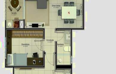 Imagem: O apartamento possui 2 Dormitórios, 2 Banheiros, 1 Vaga na